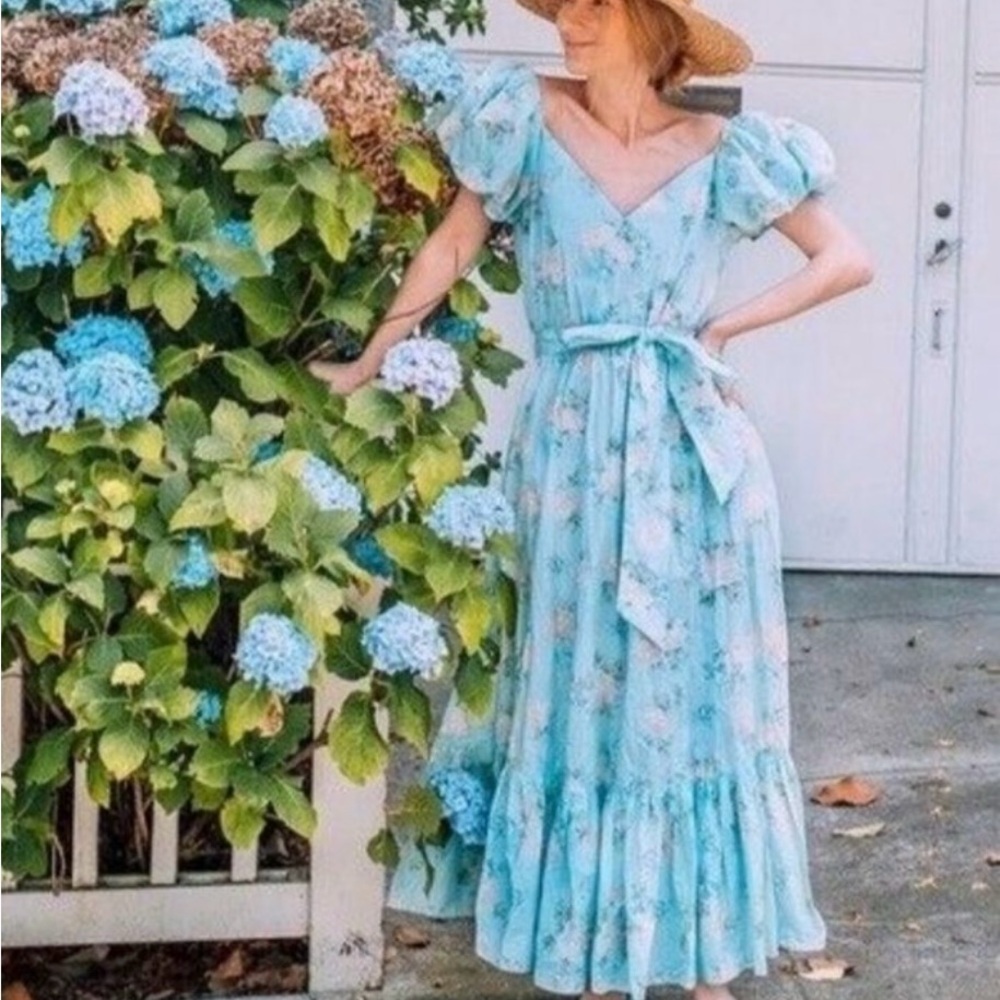 LoveShackFancy Light Blue Floral Maxi Dress- perfect Easter dress 🐣✝️